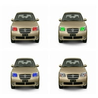 FlashTech LED RGB višebojna halo prstena za fare za farove za Nissan Maxima 02- V. Fusion Color Promjena