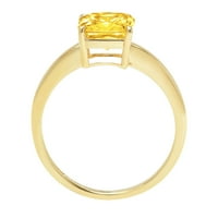 2. CT briljantan Asscher Clear Simulirani dijamant 18k žuti zlatni solitaire prsten sz 9