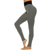 Yubatuo Lady Solid Džep High-struk Hip Stretch galpe Trčanje Fitness Yoga Shorts Silver XXL