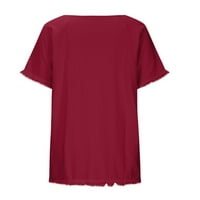 Djevojke Bluze O-izrez tiskani kratki rukav Jeftini ženski majica $ Clear Red 8
