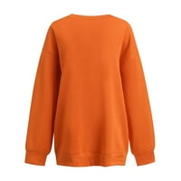 Pad džempera za žene predimenzionirani džemperi za žene casual moda Halloween Print dugi rukav O-izrez