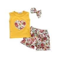 Dječja odjeća za djevojke Djevojke za djecu za djecu s odjećom za djecu s cvjetnim prsluk skakačim kratkim
