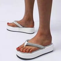 Ženske sandale debelo od rasipa od remena Flip Flop Sandal PU bijela 37