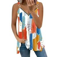 Bvanrty Ženska boja Block Patchwork rezervoar za bluze za bluze za odmor za odmor ljetna odjeća plaža