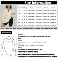 Qcmgmg lagana dukseva za žene dugih rukava zip pulover plus veličina Žene V izrez Žene Outfits Solid