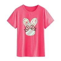 Miayilima majice za žene modni uskrsni kratki majica kratkih rukava SOFT casual bluza cvjetni vrhovi