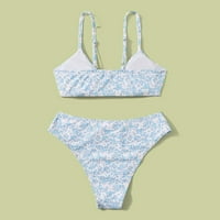 ROVGA Ljetna djevojačka kupaći kostim kupaći kostim kupaći kostim cvjetni otisci visokog struka Bikini