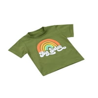 Inevnen Kids Baby Stylish Rainbow Pismo Ispis Majica Modni kratki rukovi za djecu Dječji devojčice