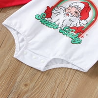 Meihuida Baby Christmas Roman Slatka Rainbow Santa Baby Print dugih rukava jednodijelni bod