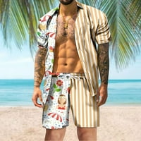 Cuoff Hawaiian Odjeća za odmor Muška proljetna ljetna casual moda Havajska tropska plaža Štampana kratkih