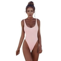 Mveomtd Backless kupaći kostimi za cipele za cipele za kupanje podstavljenim kupaćim kupaćim kostima Tankenis Set Yellow Hotcres Pink XL