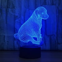 Lijepa slatka pasa šarena 3D vizualni stol za stol svjetla LED akrilna svjetiljka Creative Energy-ušteda