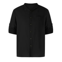 Muška majica s dugim rukavima, Ležerne prilike Custom džepne tastere sa štandom od pamučnog kardigan vrhova bluza Tuntic na vrhu majica s dugim rukavima