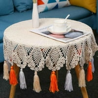 Vintage boemian tassel stolnjak pamučna posteljina tkanina za prašinu otporna na stol za stol za trpezarijski