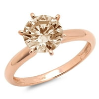 1. CT sjajan okrugli rez CLEAR simulirani dijamant 18k ružičasto zlato pasijans prsten sz 5