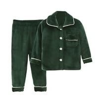 Pidžama za žene Toddler Kids Baby Boys Djevojke Čvrste pidžame Zimske tople kapute hlače postavljena zelena 90