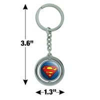 Superman Classic S Shield logotip za predenje sa privjeskom okruglim kromiranim metalom