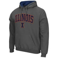 Muški colosseum charcoal Illinois Fighting Illini Arch & logo 3. Pulover Hoodie