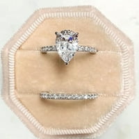 Hanxiulin set circon prsten dva kreativna zaručivanje prstena na kapljicama dijamantnih legura u unutrašnjosti cirkonskih navratnika na narukvice prstena za angažman prstena