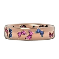 Verpetritura Exquisite Butterfly Inlaid Mješovita boja Circon prsten sa lijepim ličnosti 5 - leptir prsten