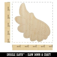 Predivno anđeoski pernati lijevo krilo oblikovanje drveta Nedovršene crtesne zanata DIY Projekti debljine