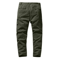 Muškarci Čvrsti povremeni modni gumb-Zip multi-džepne ravne teretne pantalone