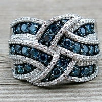 Prstenovi za žene Djevojke Elektroplate Srebrni plavi safirni prsten za angažman modernog nakita