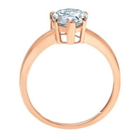 1. CT sjajan krug Cleani simulirani dijamant 18K ružičasto zlato pasijans prsten sz 9.25