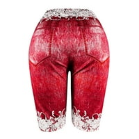 Nečuvene ženske trke s džepovima Jean Denim plus ženske hlače kratke potpetice za žene traper ženske kratke hlače crvene m