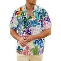 Muške majice kratkih rukava Havajska majica Party košulje na plaži Majice Ležerne tipke Donje majice sa džepom XL