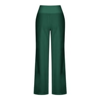 Rewentinki ženska modna casual puna labava hlače sa čvrstim visokim strukom pantalone za velike ravne hlače sa širokim nogama zelena 8