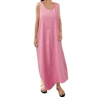 PEDORT Ljetna haljina za sunčanje Maxi haljina s plusom kratkih rukava na plaži s kratkim rukavima ružičasta