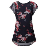 Pimfylm V izrez T majice Ženske plus veličine za žene Ljeto kratki rukav V izrez Criss Cross T-majice