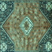 Ahgly Company Machine Perseble Trg Perzijski tirkizni plavi tradicionalni prostirci, 7 'kvadrat