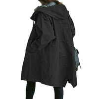 Ženska kaputa sa kapuljačom dugačak vjetrovska jakna dame je preveliran labavi kaput