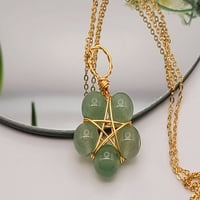 Kristalna ogrlica zlatna žica zamotana zelenom aventurinom zacjeljujućih kristalno ogrlica