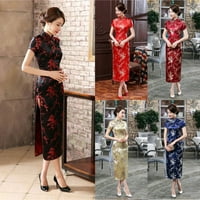 Žene Cheongsam Kineska tradicionalna banketna haljina Split Slim stojeći ovratnik