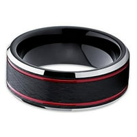 Tungsten Vjenčani trake Crveni i crne volfram prsten volfram Carbide prsten četkani olivit Comfort Fit