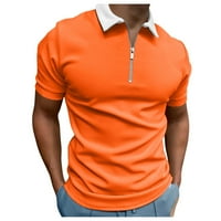 Pgeraug Muška majica Soild patentni zatvarač Okrenite ovratnik bluza kratkih rukava Top polo majice