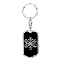 Sacred Geometry Metatrons Cube Keychain nehrđajući čelik ili 18K zlatni tag za pse