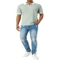 Muški zatvarač gore Polo košulje Top Golf kratki rukav CALLAR majica Majica Boja blok Classic Slim Fit