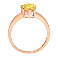 1.5ct kruška od žutog prirodnog citrina 14k ružičasta ruža zlatna gravirajući izveštaj godišnjica Angažovanost vjenčanja SOLITAIRE prstena 9.5