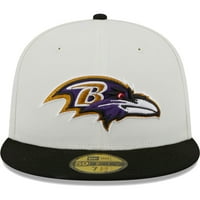 Muški novi krem ​​Era Baltimore Ravens Retro 59fifty ugrađeni šešir