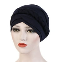 Labakihah Hat Women Solid Plait India Hat Ruffle Cherce Chemo Beanie Turban omotač kapu turbanci za