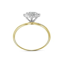 Zlatna zvjezdica 10kt Žuto zlato Žene okrugli prong-set dijamantski ovalni klaster prsten CTTW