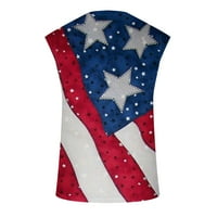 Yuwull muške košulje za 3D američke zastave Ležerne prilike iz srpnja iz srpnja tiskarskih terma za