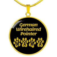 Njemački žičani pokazivač mama krug ogrlica od nehrđajućeg čelika ili 18K zlato 18-22 Ljubitelj vlasnika