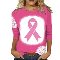 Meichang majice za dojke za žene ružičaste vrpce Grafičke majice Teen Girls rukav vrhovi slatki bluza Rak dojke preživjeli pokloni majice
