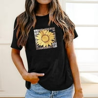 Ženske vrhove Slatka ležerna bluza Slatki juniori Grafičke majice kratkih rukava za žene Trendy Sunflower