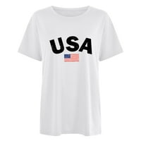 SNGXGN PLUS size američke košulje za zastavu Žene patriotske košulje SAD Zastava Grafička majica 4.
